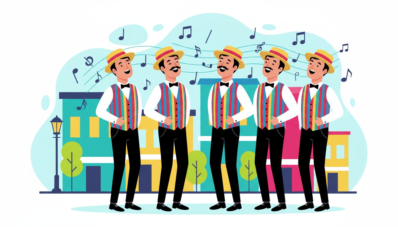 #BarbershopQuartetDay illustration