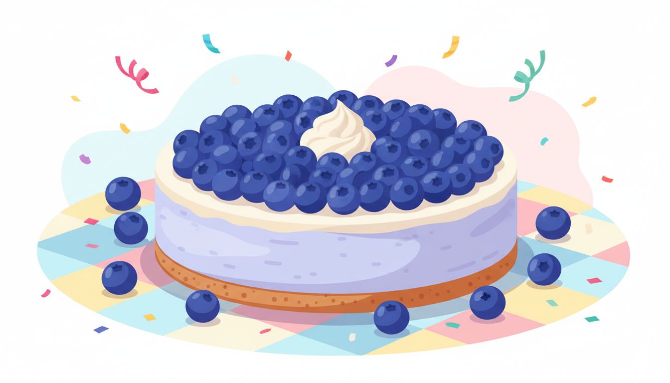#BlueberryCheesecakeDay illustration