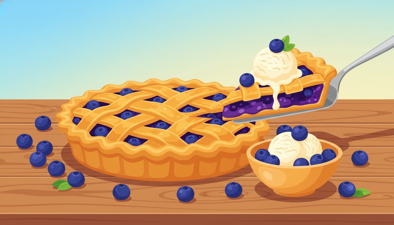 #BlueberryPieDay illustration
