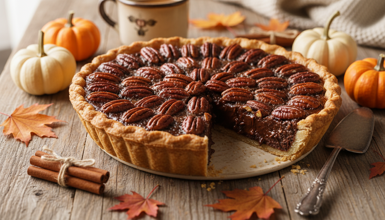 #ChocolatePecanPie illustration