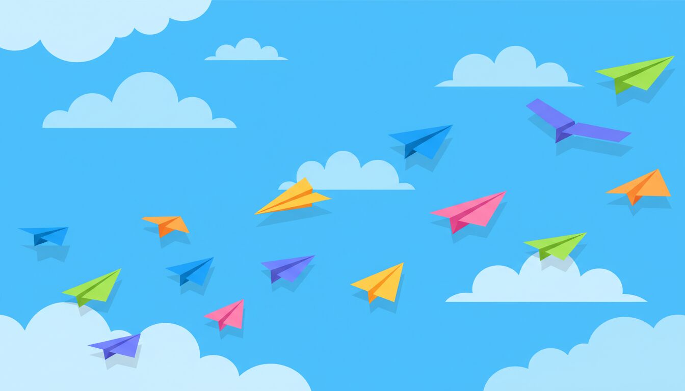 #NationalPaperAirplaneDay illustration