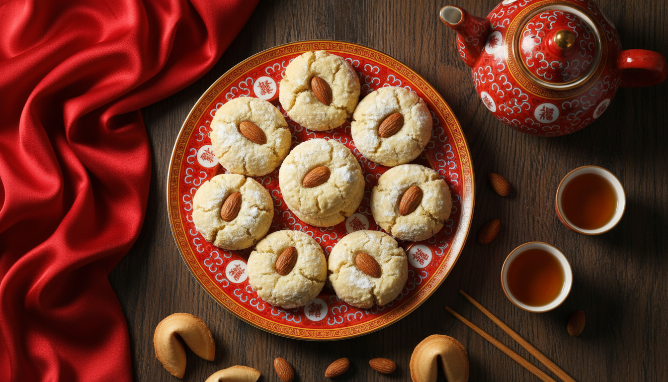 #ChineseAlmondCookieDay illustration