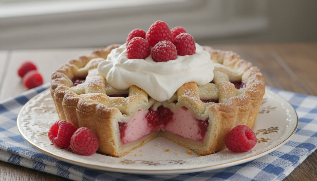 #NationalRaspberryCreamPieDay illustration