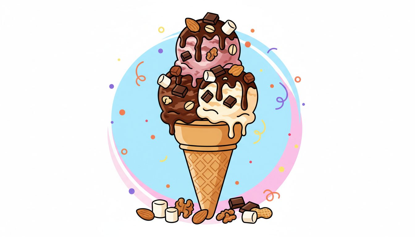 #NationalRockyRoadDay illustration