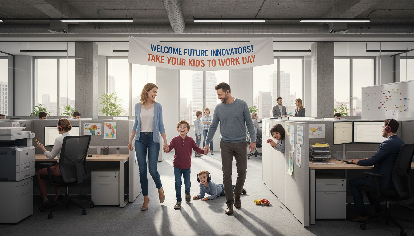 #PleaseTakeMyChildrenToWorkDay illustration