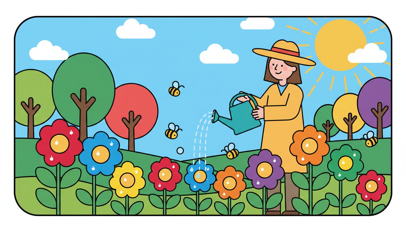 #WaterAFlowerDay illustration