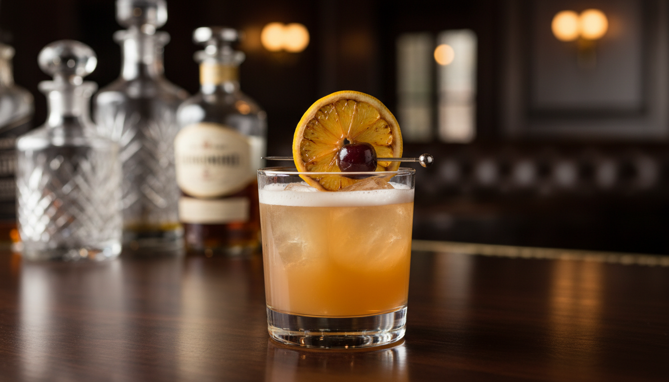 #NationalWhiskeySourDay illustration